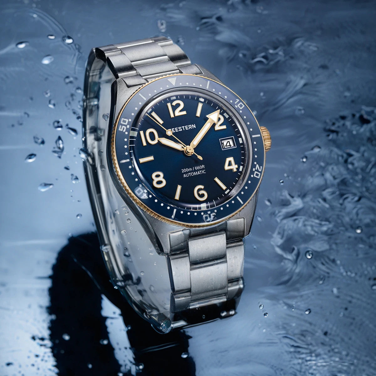Seestern S434-2 Herren Automatikuhr Armbanduhr Edelstahl Saphirglas 39mm