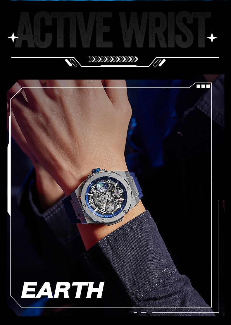 Welly Merck Herren Automatikuhr Armbanduhr 42mm Saphirglas Edelstahl 5BAR
