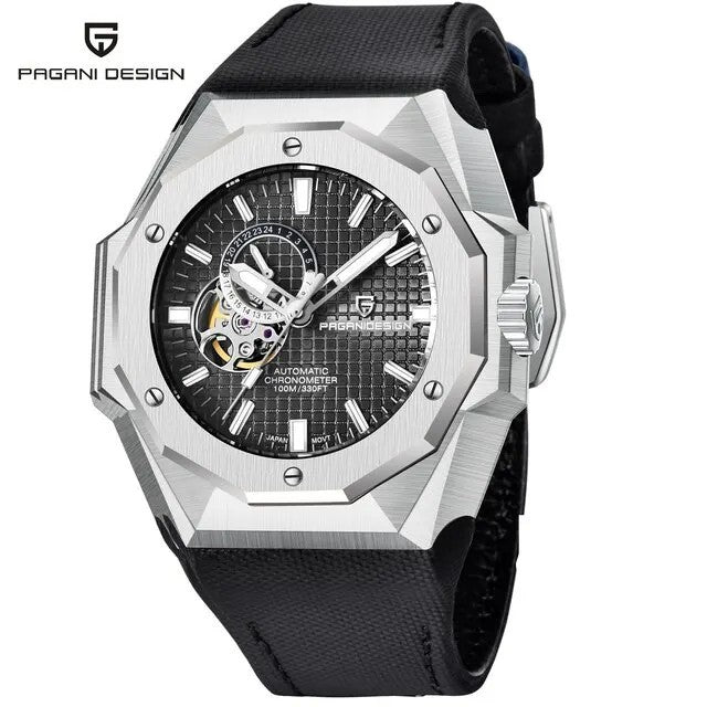 Pagani Design PD-YS010 Automatikuhr Herren Edelstahl 42mm Lederband Saphirglas