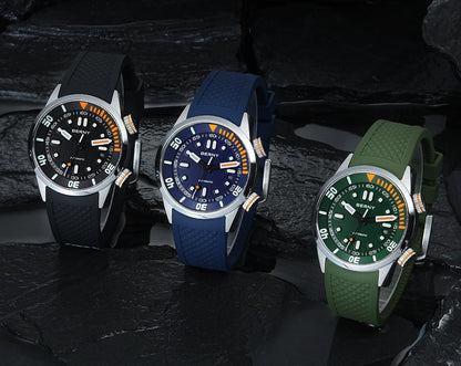 Berny Automatikuhr Herren Armbanduhr Taucher Edelstahl Saphirglas Taucheruhr