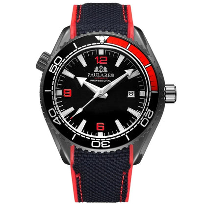 Paulareis Automatik Uhr Herren Armbanduhr Luxusuhr Datum Kautschukband 3bar
