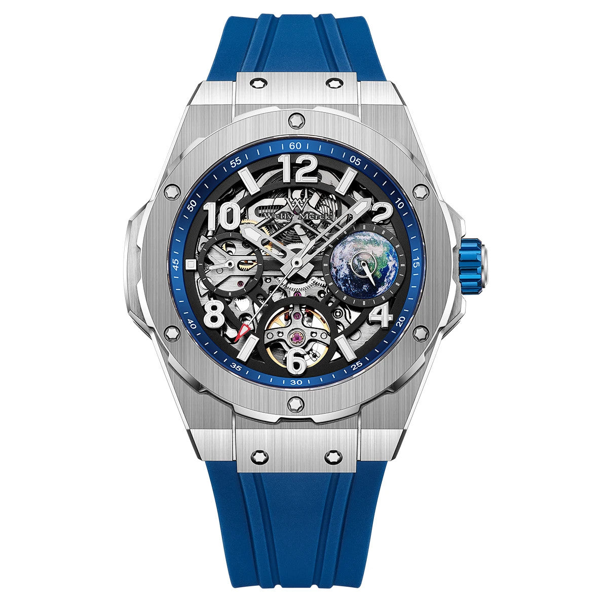 Welly Merck Herren Automatikuhr Armbanduhr 42mm Saphirglas Edelstahl 5BAR