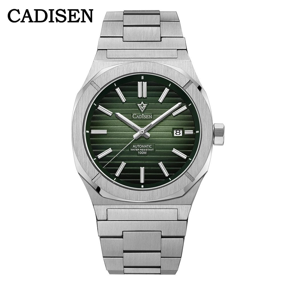 Cadisen Automatikuhr Herren Luxus Armbanduhr 40mm Edelstahl Saphirglas Datum