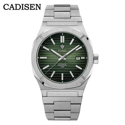 Cadisen Automatikuhr Herren Luxus Armbanduhr 40mm Edelstahl Saphirglas Datum
