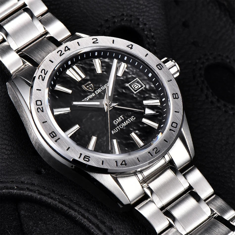 Pagani Design PD-1792 GMT Automatikuhr Herren Edelstahl 39mm Saphirglas