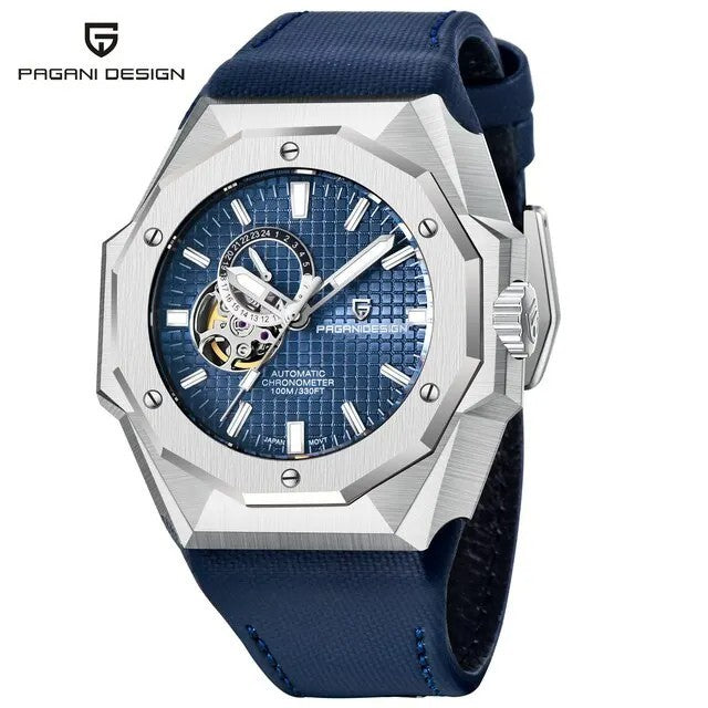Pagani Design PD-YS010 Automatikuhr Herren Edelstahl 42mm Lederband Saphirglas