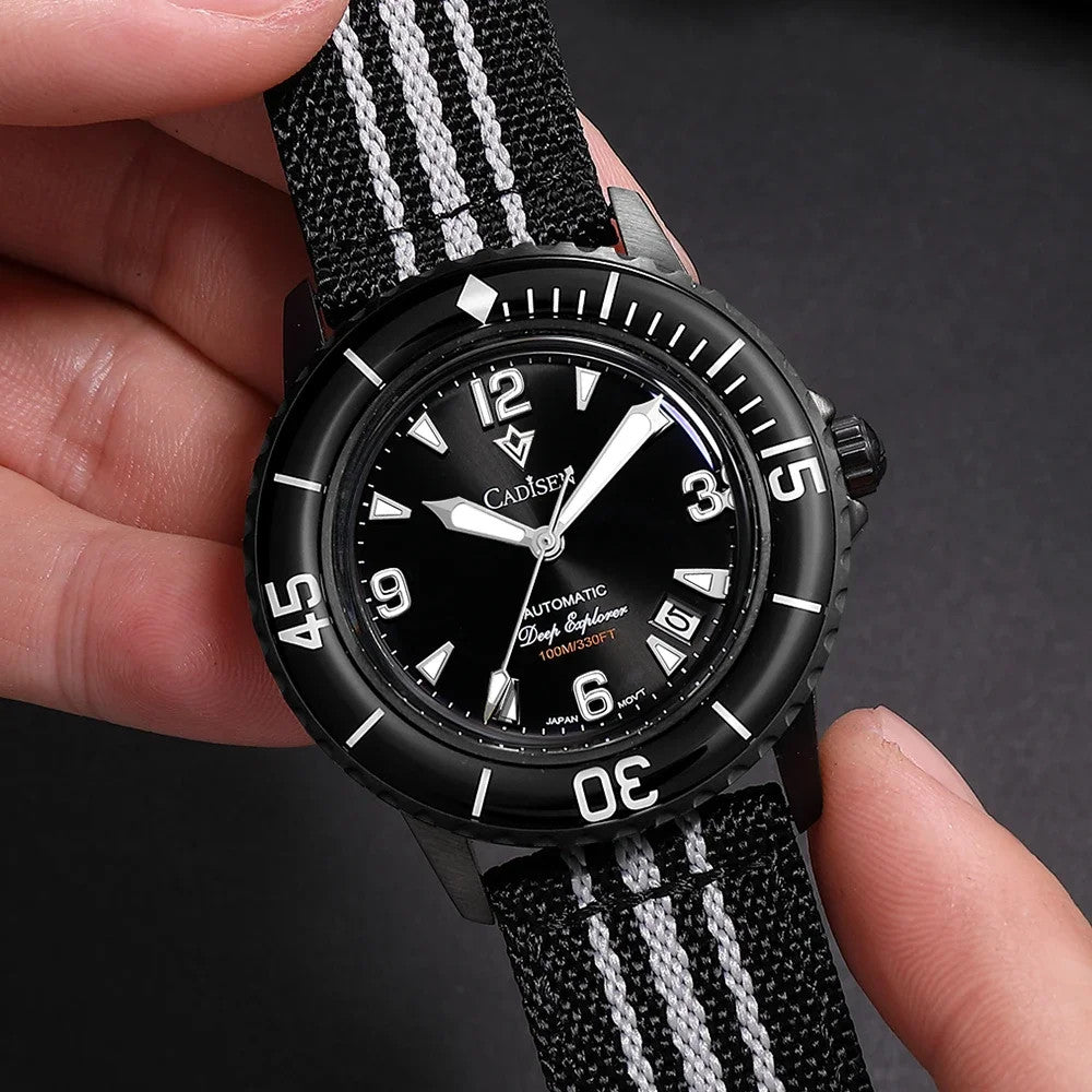 Cadisen Automatik Uhr Herren Armbanduhr Edelstahl 42mm Mineralglas 10bar Datum