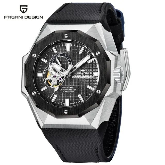 Pagani Design PD-YS010 Automatikuhr Herren Edelstahl 42mm Lederband Saphirglas
