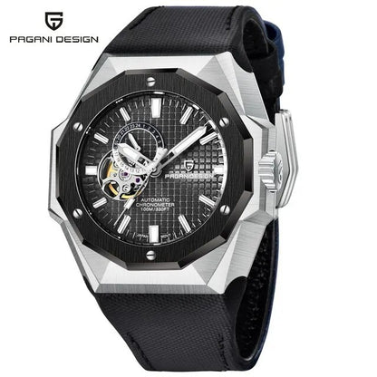 Pagani Design PD-YS010 Automatikuhr Herren Edelstahl 42mm Lederband Saphirglas