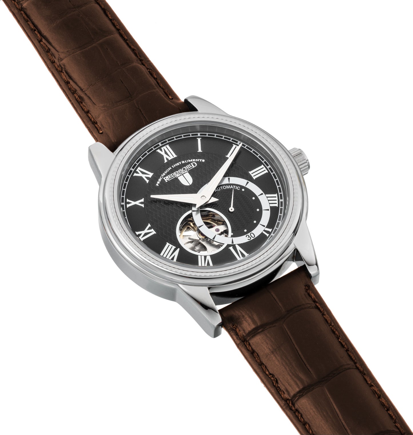 Riedenschild RS7605-02 Herren Automatikuhr Schwarz Lederband 42 mm