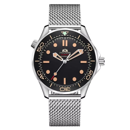 Paulareis Automatikuhr Armbanduhr Herren Edelstahl Herrenuhr Taucheruhr