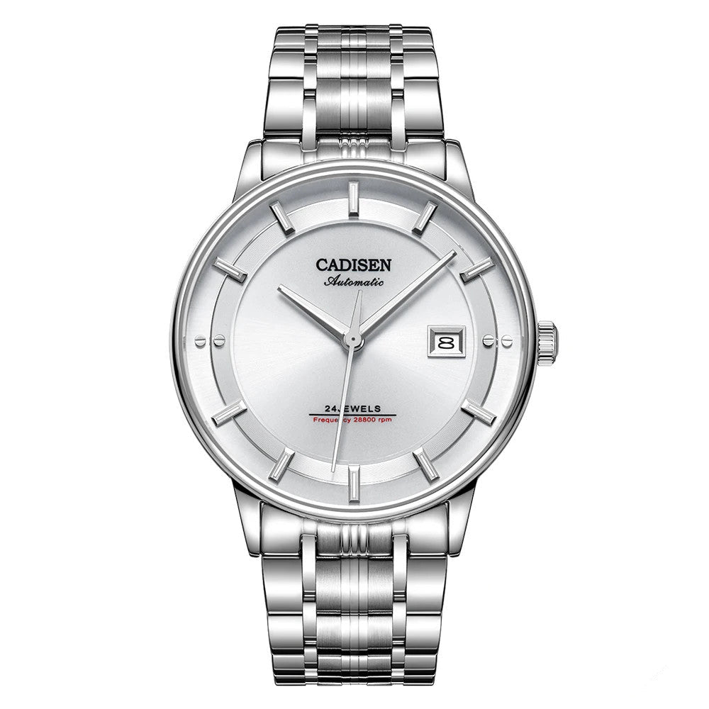 Cadisen Automatikuhr Herren Luxus Armbanduhr Edelstahl Saphirglas 42mm Datum