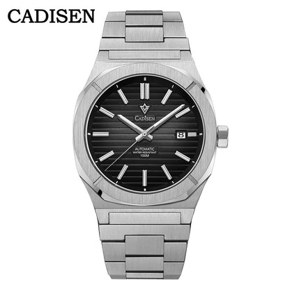 Cadisen Automatikuhr Herren Luxus Armbanduhr 40mm Edelstahl Saphirglas Datum