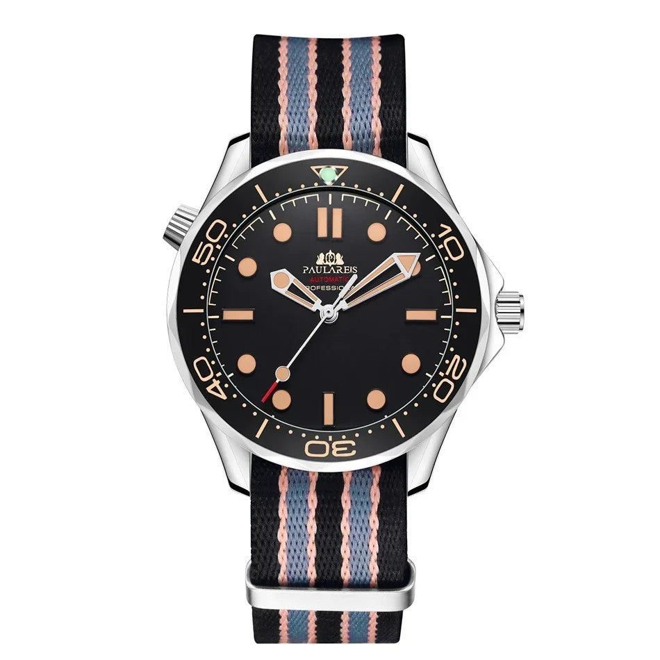 Paulareis Automatikuhr Armbanduhr Herren Edelstahl Herrenuhr Taucheruhr