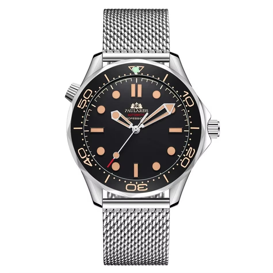 Paulareis Automatikuhr Armbanduhr Herren Edelstahl Herrenuhr Taucheruhr