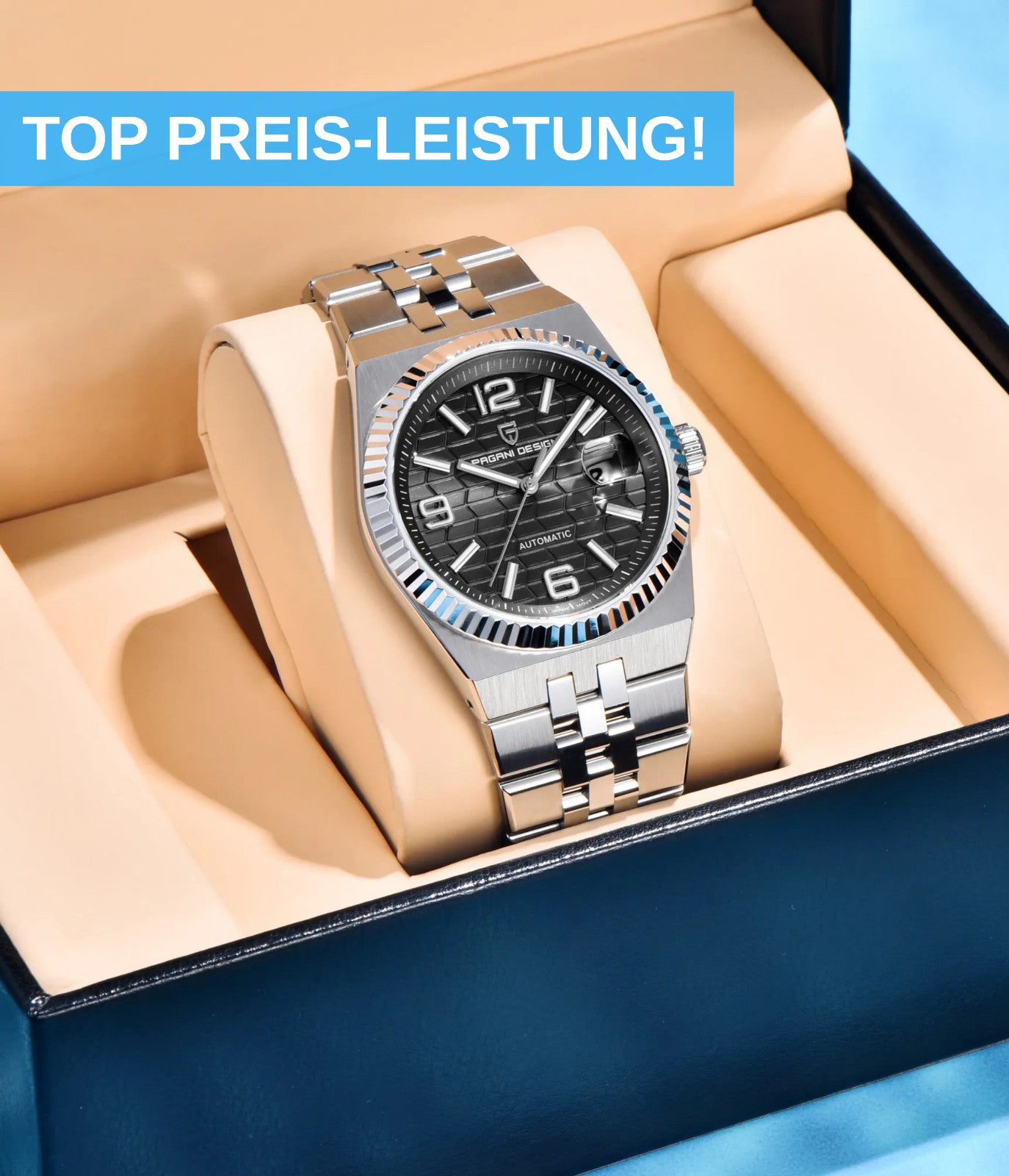 Pagani Design PD-YS027 Herren Automatik Armbanduhr Edelstahl Saphirglas 40mm