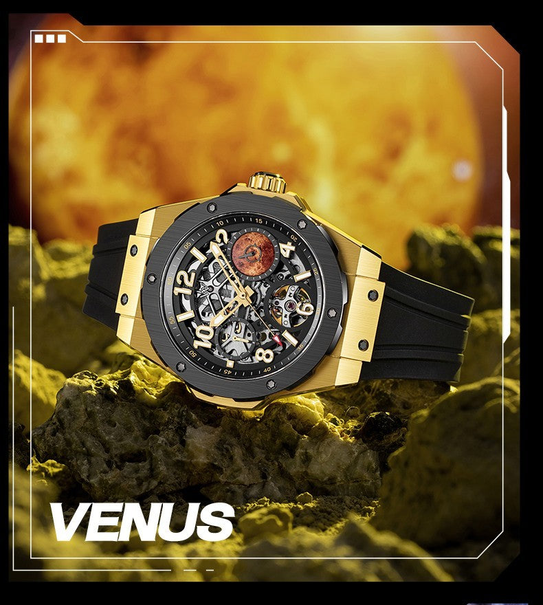 Welly Merck Herren Automatikuhr Armbanduhr 42mm Saphirglas Edelstahl 5BAR