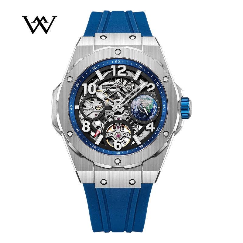 Welly Merck Herren Automatikuhr Armbanduhr 42mm Saphirglas Edelstahl 5BAR