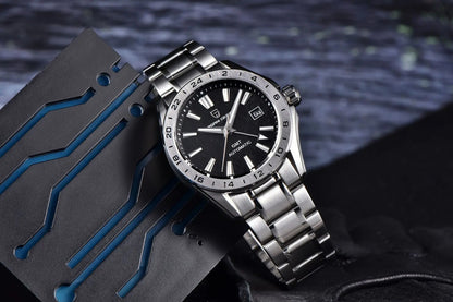 Pagani Design Herren Luxus Automatikuhr GMT Edelstahl Saphirglas Datum 39 mm