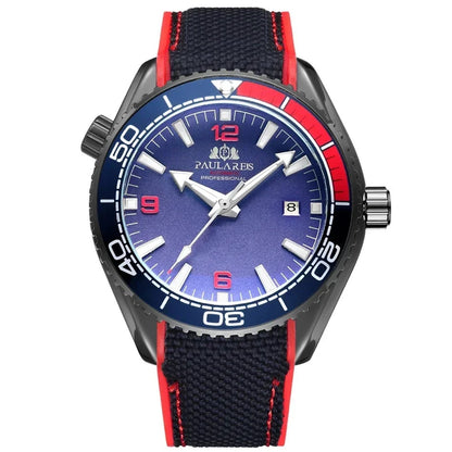 Paulareis Automatik Uhr Herren Armbanduhr Luxusuhr Datum Kautschukband 3bar