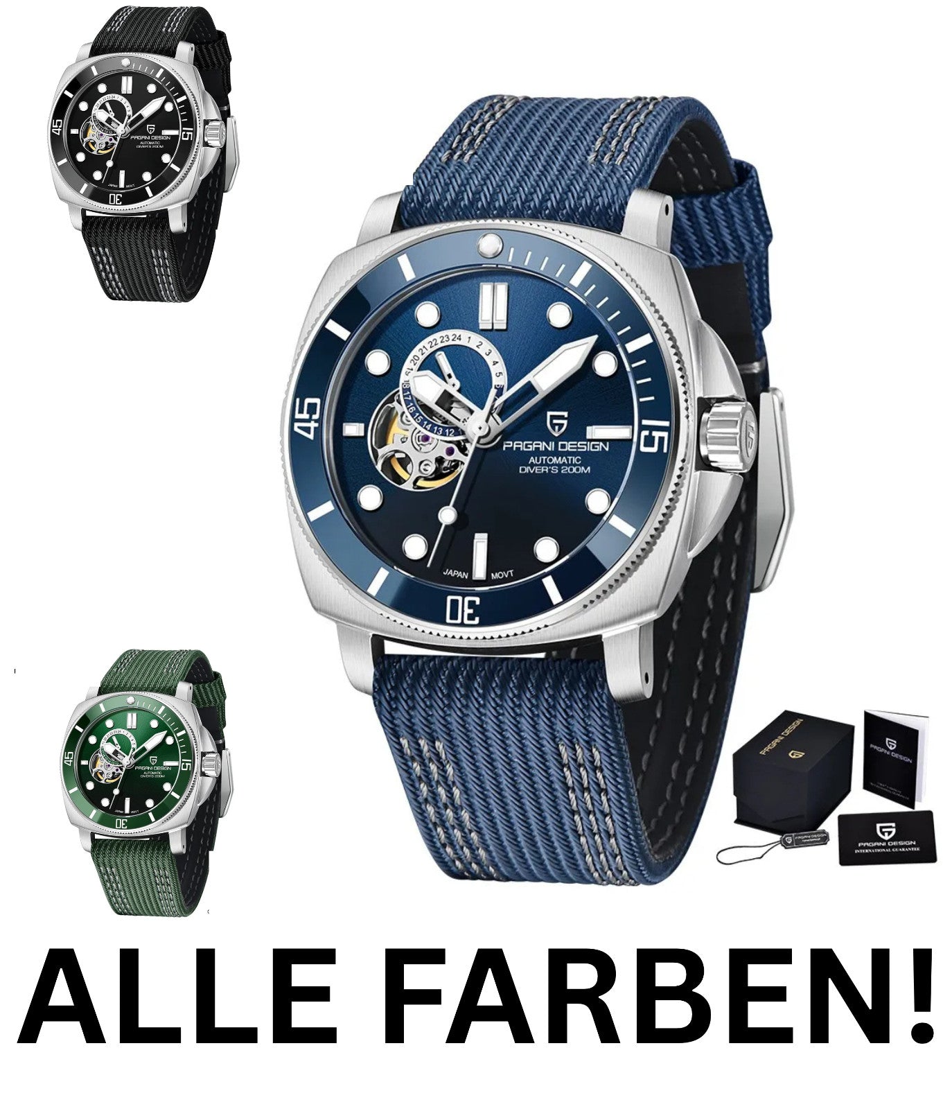 Pagani Design PD-1736 Automatikuhr Herren Edelstahl Saphirglas NH39 43 mm Luxus