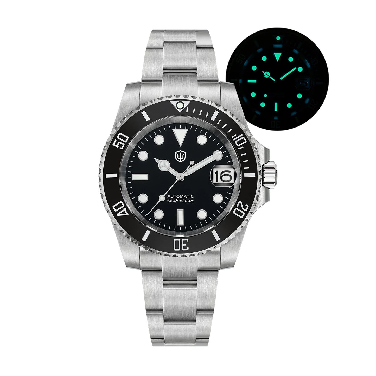 Watchdives WD5512 Automatik Uhr Herren Luxus Taucheruhr Edelstahl Saphirglas