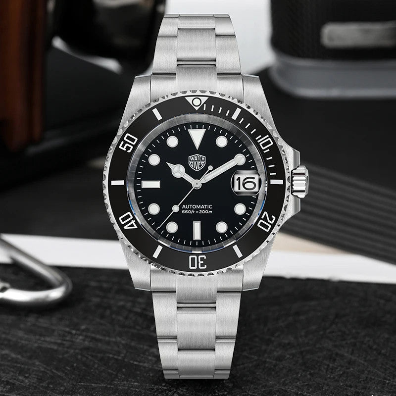 Watchdives WD5512 Automatik Uhr Herren Luxus Taucheruhr Edelstahl Saphirglas