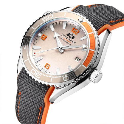 Paulareis Automatik Uhr Herren Armbanduhr Luxusuhr Datum Kautschukband 3bar