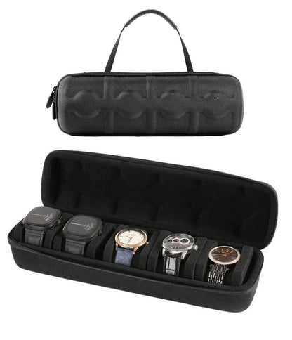 Premium Uhrenetui für 3–10 Uhren – Reisebox etui aus Kunstoff in Schwarz