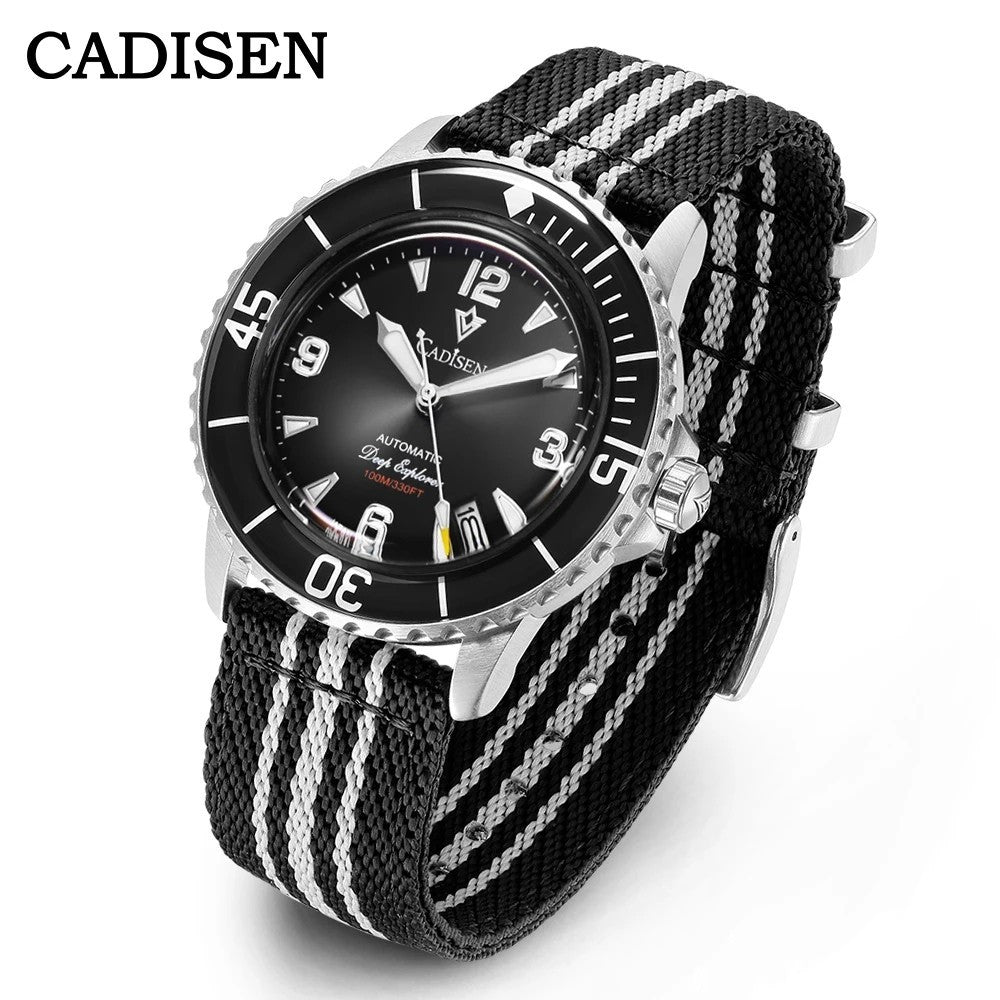 Cadisen Automatik Uhr Herren Armbanduhr Edelstahl 42mm Mineralglas 10bar Datum