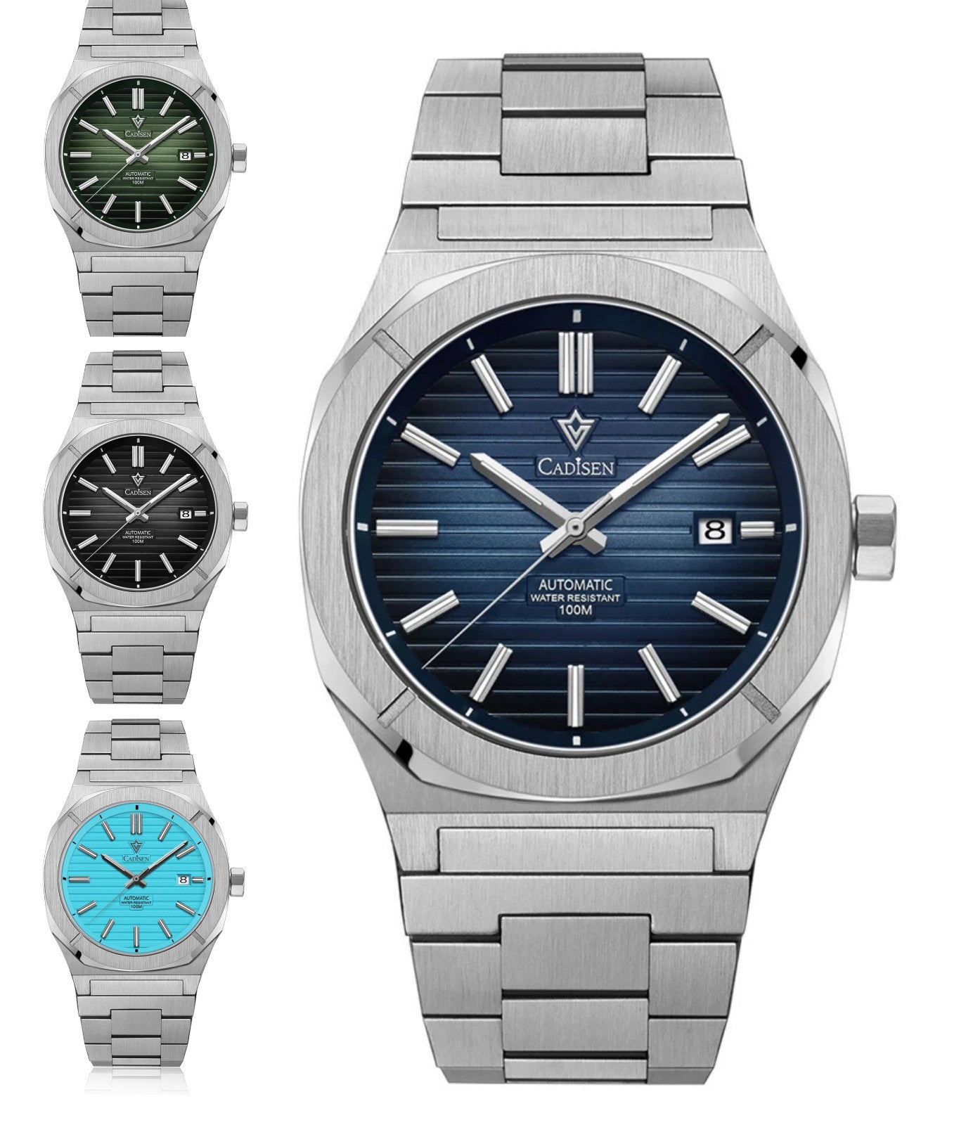 Cadisen Automatikuhr Herren Luxus Armbanduhr 40mm Edelstahl Saphirglas Datum