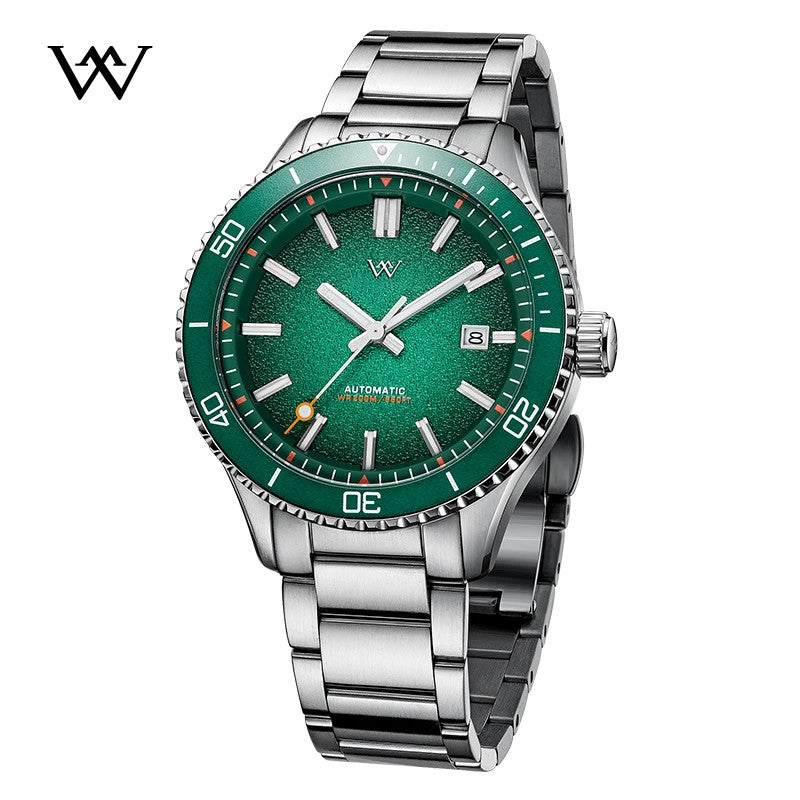 Welly Merck Herren Automatikuhr Armbanduhr 42mm Saphirglas Edelstahl