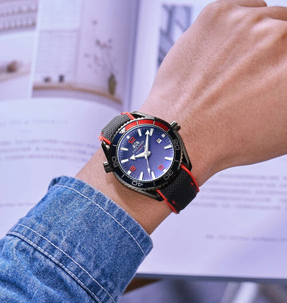 Paulareis Automatik Uhr Herren Armbanduhr Luxusuhr Datum Kautschukband 3bar