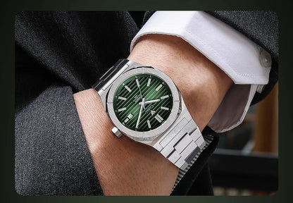Cadisen Automatikuhr Herren Luxus Armbanduhr 40mm Edelstahl Saphirglas Datum