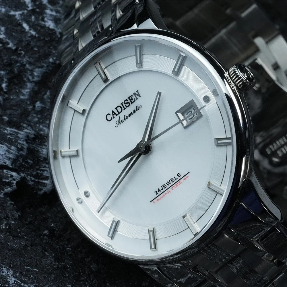Cadisen Automatikuhr Herren Luxus Armbanduhr Edelstahl Saphirglas 42mm Datum