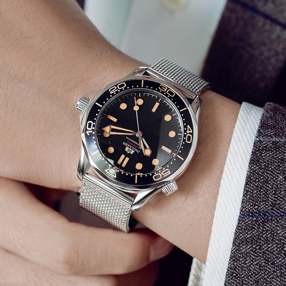 Paulareis Automatikuhr Armbanduhr Herren Edelstahl Herrenuhr Taucheruhr