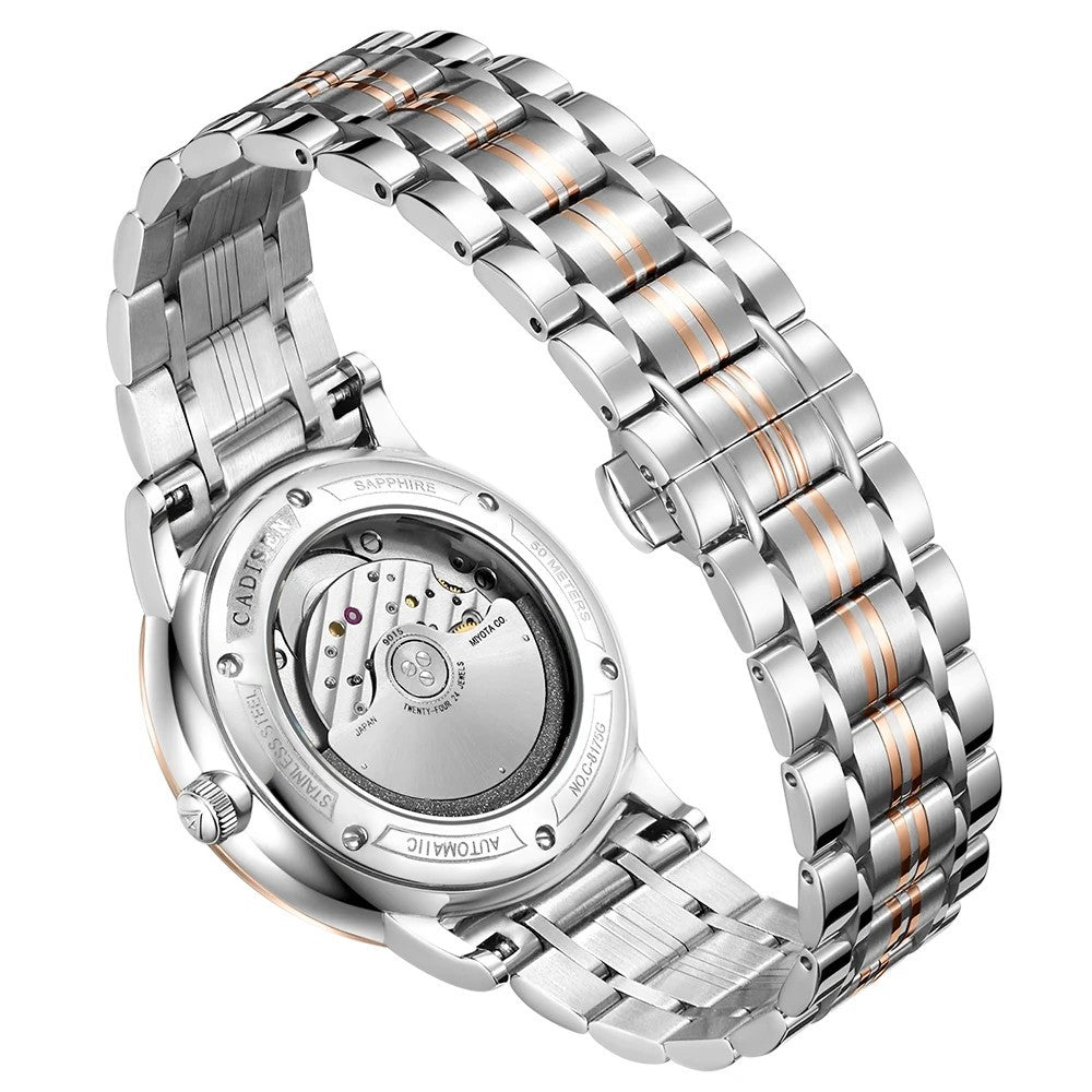 Cadisen Automatikuhr Herren Luxus Armbanduhr Edelstahl Saphirglas 42mm Datum