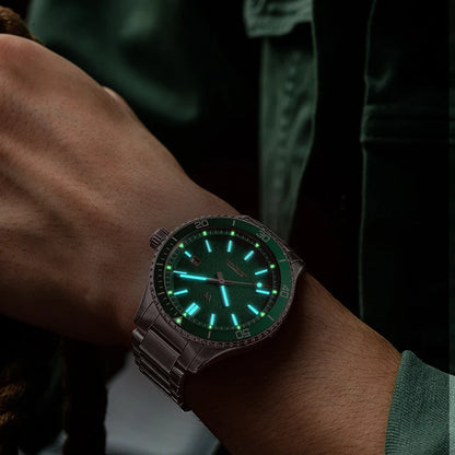 Welly Merck Herren Automatikuhr Armbanduhr 42mm Saphirglas Edelstahl