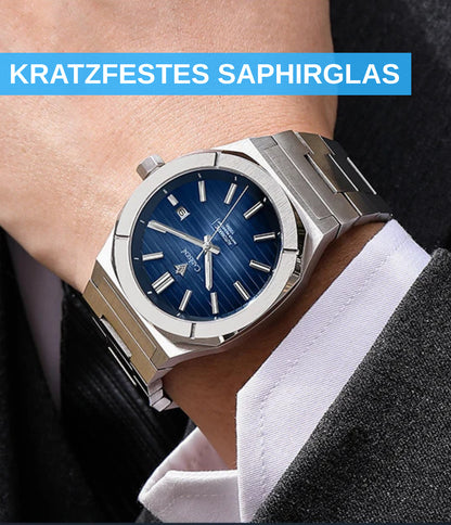 Cadisen Automatikuhr Herren Luxus Armbanduhr 40mm Edelstahl Saphirglas Datum