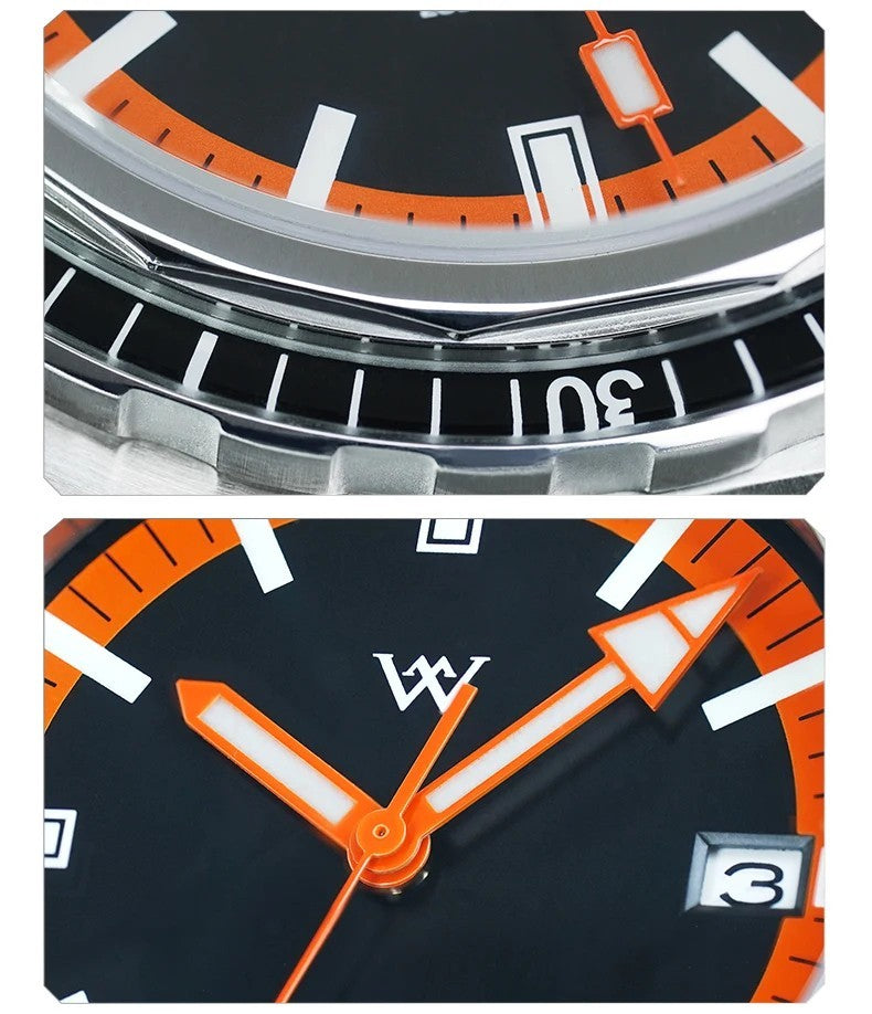 Welly Merck Luxus Herren Automatikuhr Armbanduhr 41mm Saphirglas Edelstahl