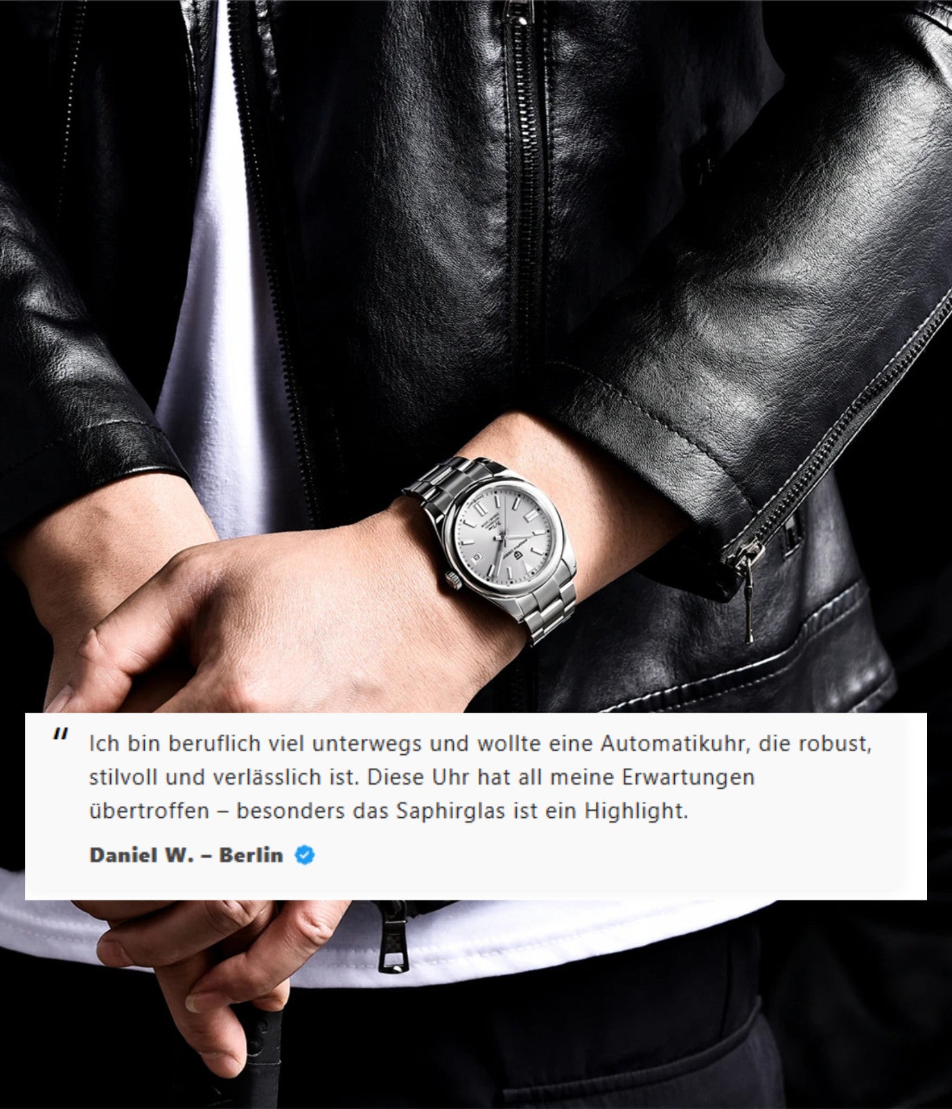 Pagani Design PD-1690 Automatikuhr Herren Edelstahl mit Datum 39 mm Seiko NH35