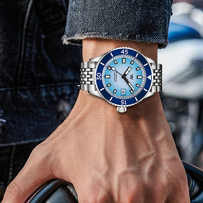 Welly Merck Luxus Herren Automatikuhr Armbanduhr 41mm Saphirglas Edelstahl