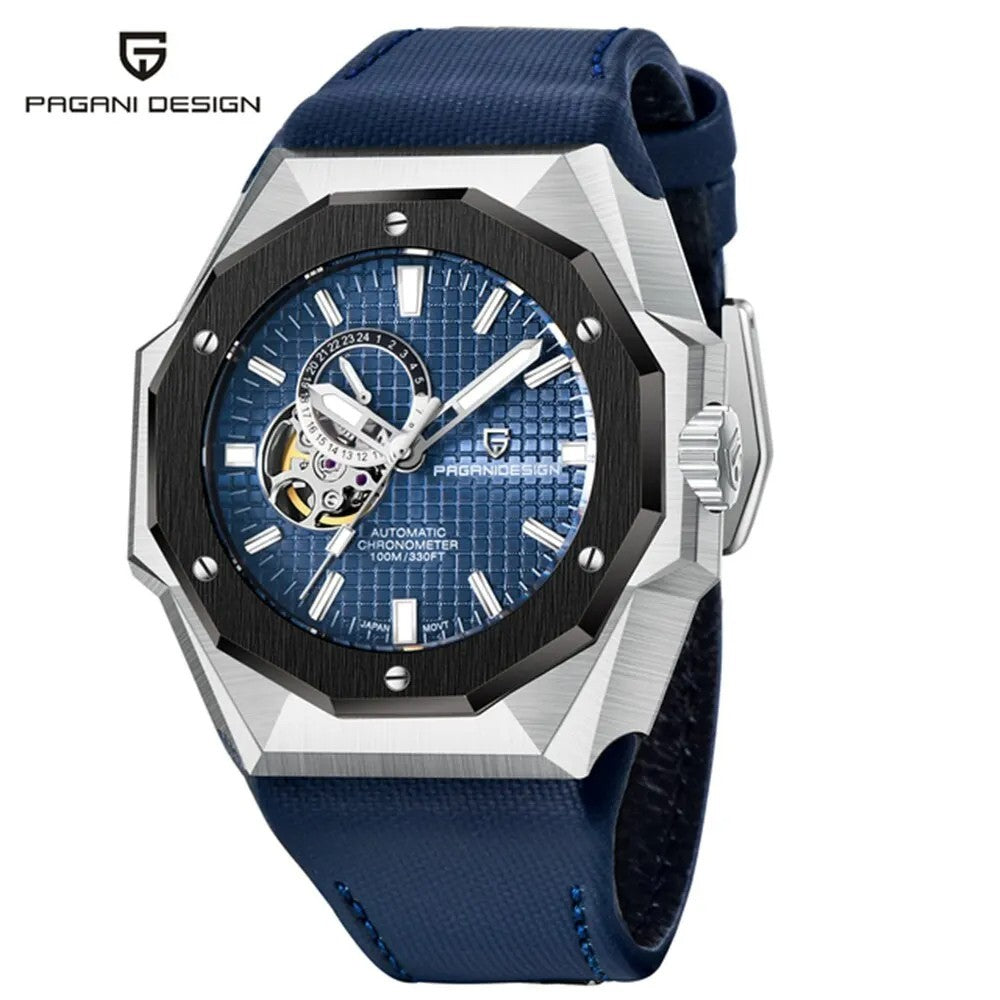Pagani Design PD-YS010 Automatikuhr Herren Edelstahl 42mm Lederband Saphirglas
