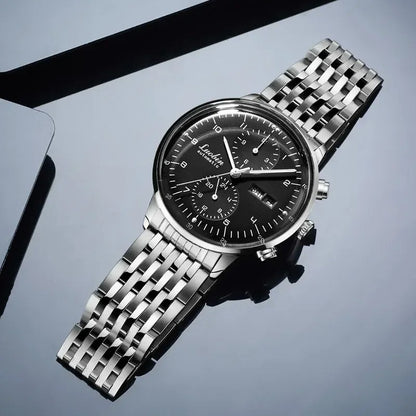 Luxus Herrenuhr Automatikuhr Armbanduhr Edelstahl Silber