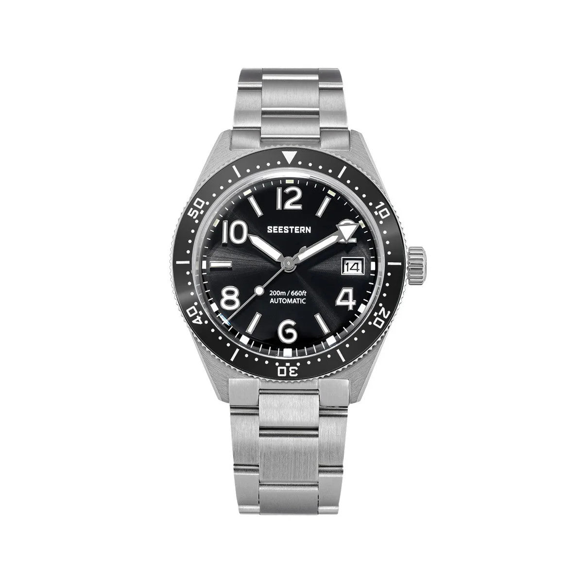 Seestern S434-2 Herren Automatikuhr Armbanduhr Edelstahl Saphirglas 39mm